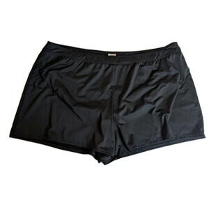 LAND'S END Black Swimwear Bottoms Lined Board Shorts Size 26W